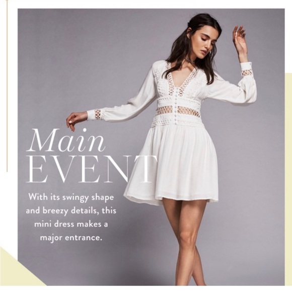 Free People Think I Love You Crochet Macrame Dress Long Sleeve Boho Revolve - Picture 2 of 4